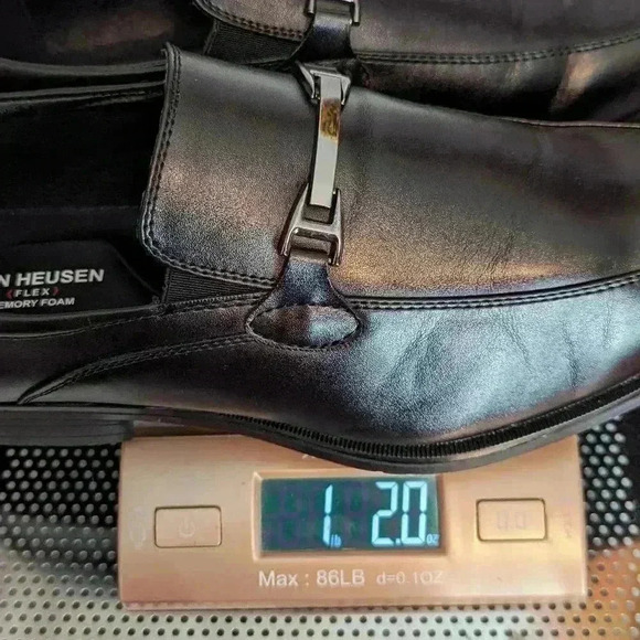 Van Heusen Shoes Men's Size 10.5 M Loafer Flex Memory Foam Black Slip On - Picture 6 of 8